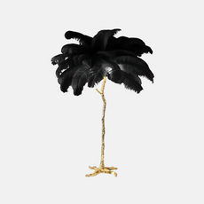 Schwarze Feder-Stehlampe, geeignet für das Wohnzimmer