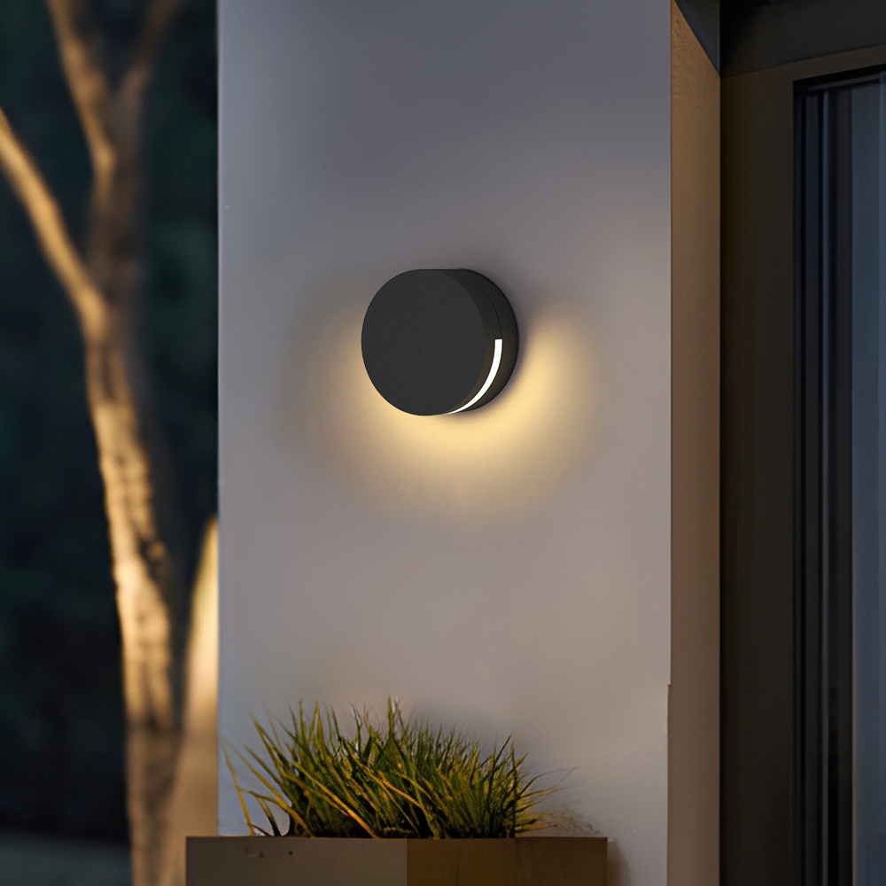 Minimalistische Außenwandleuchte LED Runde Metall Flur/Garten/Hof/Treppenhause