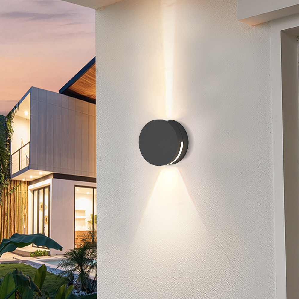 Minimalistische Außenwandleuchte LED Runde Metall Flur/Garten/Hof/Treppenhause