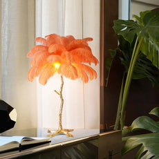 Art Deco Stehleuchte Federn Weiß Wohnzimmer