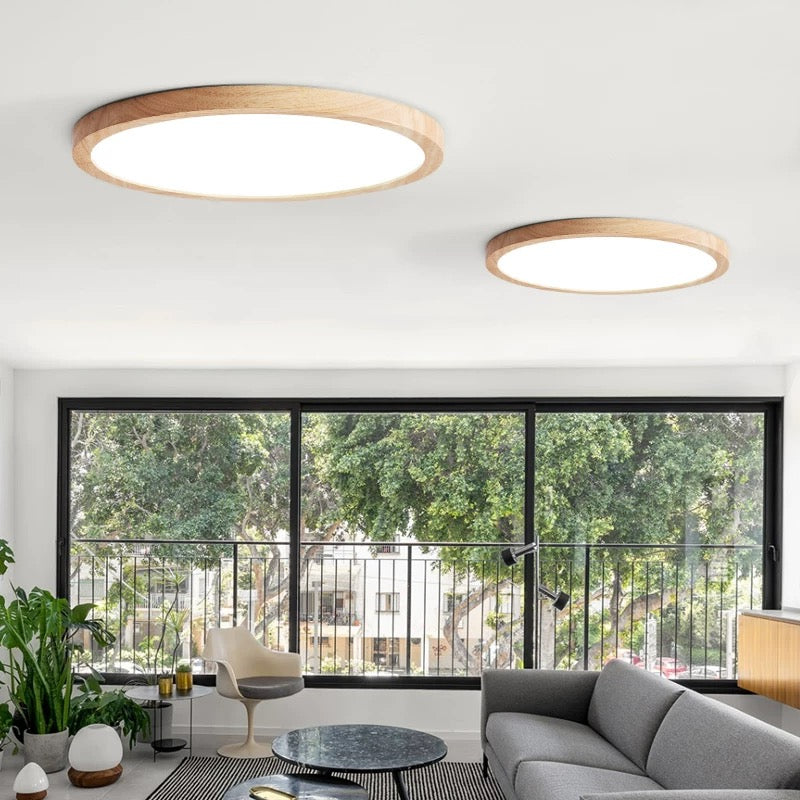 Modern Deckenleuchte Holz Massivholzfarbe Schlafzimmer