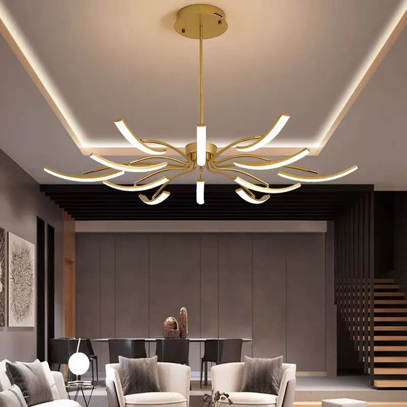 Nordic Pendelleuchte Metall Gold Wohnzimmer