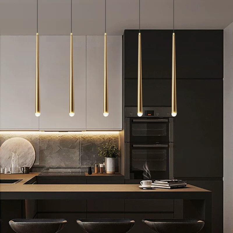 Minimalistisch Pendelleuchte Acryl Gold Esszimmer