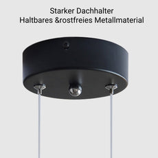 Modern Pendelleuchte LED Schwarz Runder Ring Glas Esszimmer