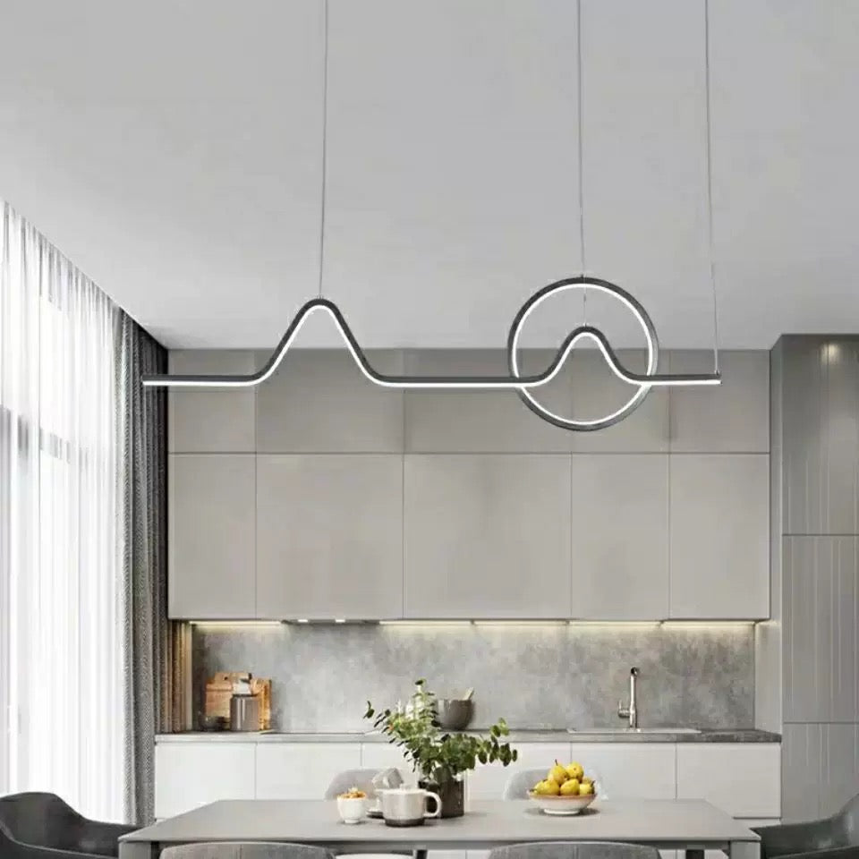 Minimalistsich Pendelleuchte Metall Gold Esszimmer
